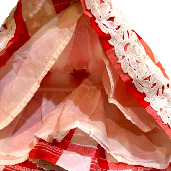 Janie and Jack Gingham Dress Lace Red White Baby Girl Size 18-24M - Picture 5 of 6
